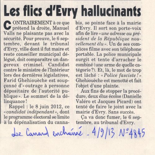 L'article du Canard enchainé pour relater l'affaire avec l'humour qu'on lui connait...